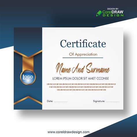 Download Blue And Gold Certificate With Luxury Award Business And