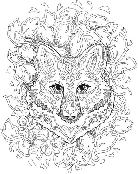 Download Fanciful Fox Mandala Coloring Page Stamping