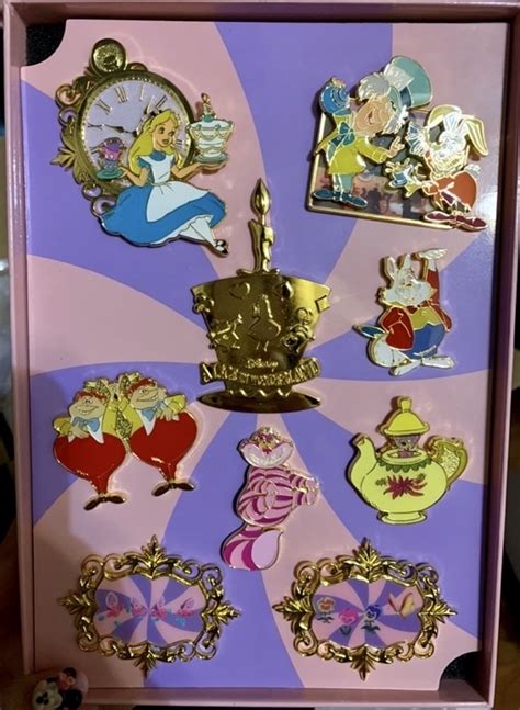 Alice In Wonderland 70th Anniversary Pin Set At Disney Store Japan