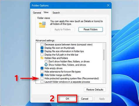 How To Display Protected Operating System Files In Windows 11