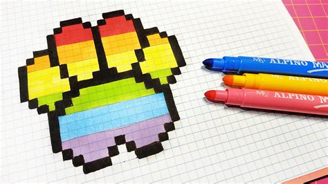 Explora una amplia gama de lo mejor en pixel art dibujos en aliexpress, ¡y encuentra la que mejor se te ajusta! Handmade Pixel Art - How To Draw a rainbow footprint #pixelart