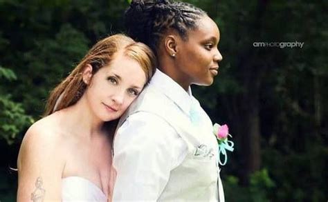 Aww Cute Two Brides Interracial Love Same Sex Couple Lesbian Love