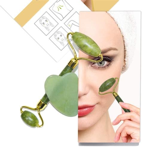 original jade roller and gua sha set for beautiful skin detox etsy