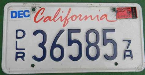 California Dealer License Plate Ca Dlr Plate