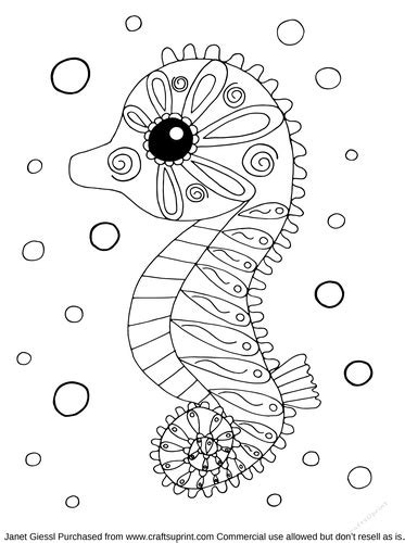 Seahorse Coloring Pages Learny Kids