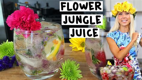Flower Infused Ice Cube Jungle Juice Tipsy Bartender