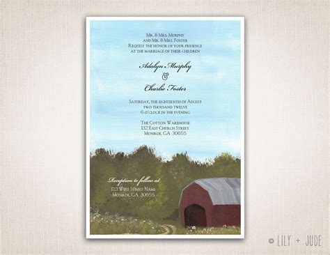 Country Barn Wedding Invitation Diy Digital Printable 3000 Via Etsy