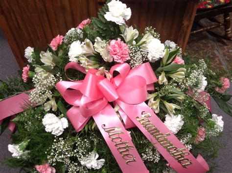 Pink And White Casket Spray Casket Sprays Funeral Piecings Pink