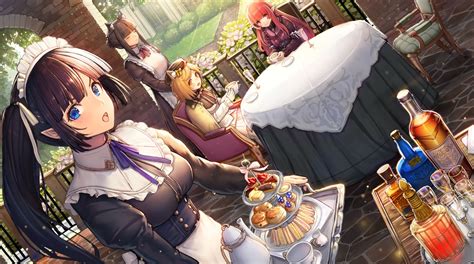 Download 1835x1025 Anime Maids Dessert Eating Elf Ears