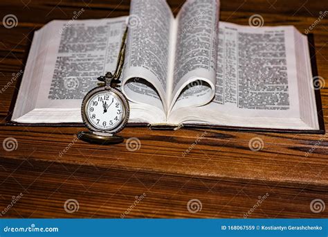 Pocket Watch With Book Background Stock Image Image Of Metal Life