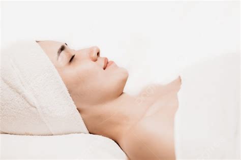 Asian Women Sleeping Relax For Beauty Facial Health Skin Care And Hair