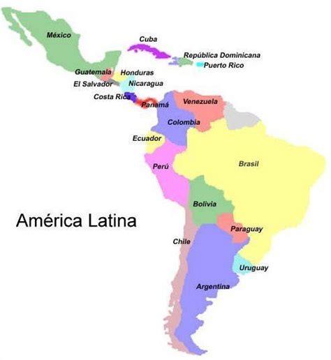Lista Foto Mapa De Latinoamerica Con Nombres Blanco Y Negro Alta