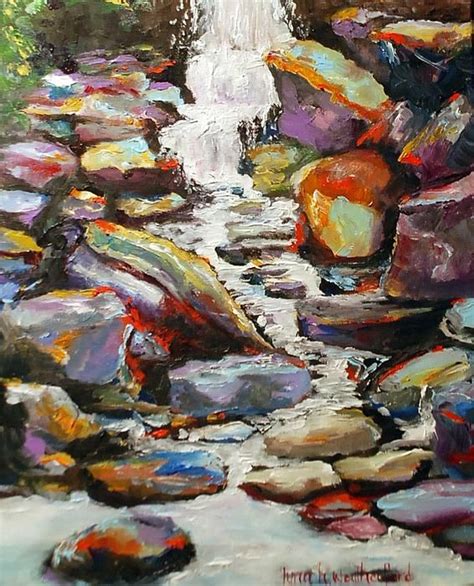 Waterfall On Colorful Rocks Etsy Painting Oil Painting Art Painting