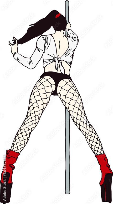 Illustration Of A Sports Girl On A Pylon Pole Dancing Stripper Pole Dance For Printing