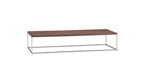 Solid wood accents offer distinct contrast. Frame Large Coffee Table | Crate and Barrel