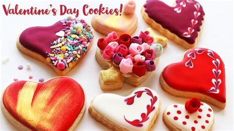 How To Decorate Pretty Valentines Day Cookies Youtube