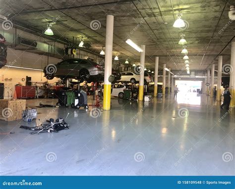 Auto Repair Shop at Car Dealership. Editorial Stock Photo - Image of