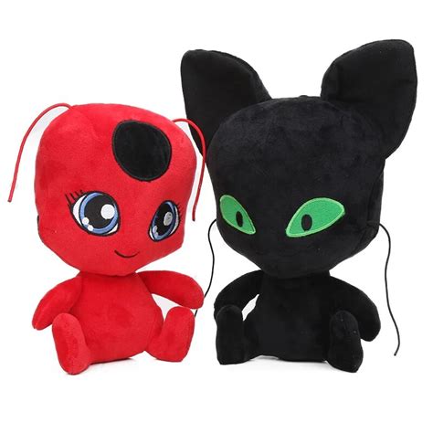 18cm Ladybug Cat Plagg And Tikki Noir Plush Toy Plush Pendant Clip