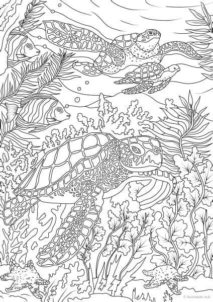 Sea Life Coloring Pages Free Under The Sea Coloring Pages To Print