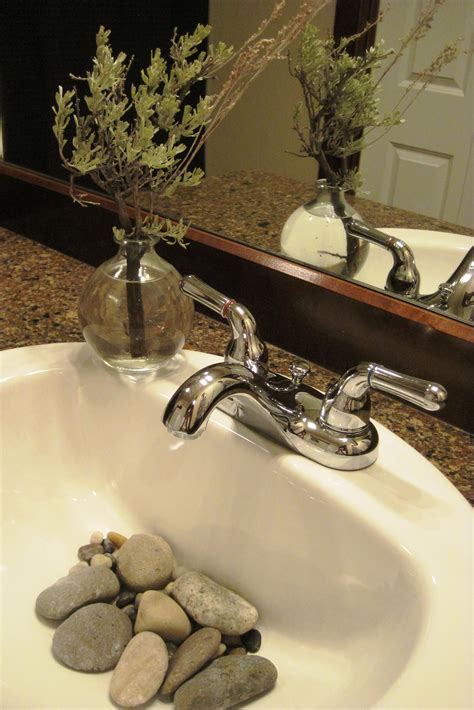 Wonderful rock decoration for your yard. river rock in the bottom of the sink instead of just the ...