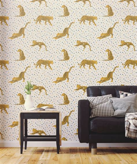 Tropical Removable Wallpaper Leopard Wallpaper Modern Etsy