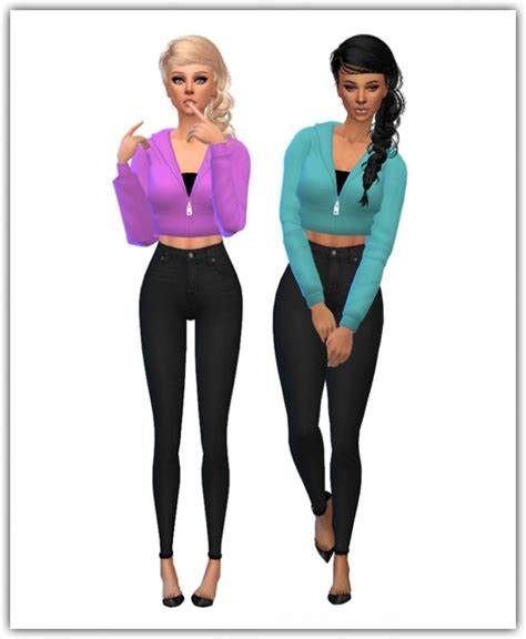 Crop Hoodie Recolors At Maimouth Sims4 Sims 4 Updates