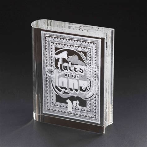 Glass Book Award Personalised With 3d Laser Engraving