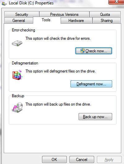 Getting Started Part 4 Defrag Windows 7