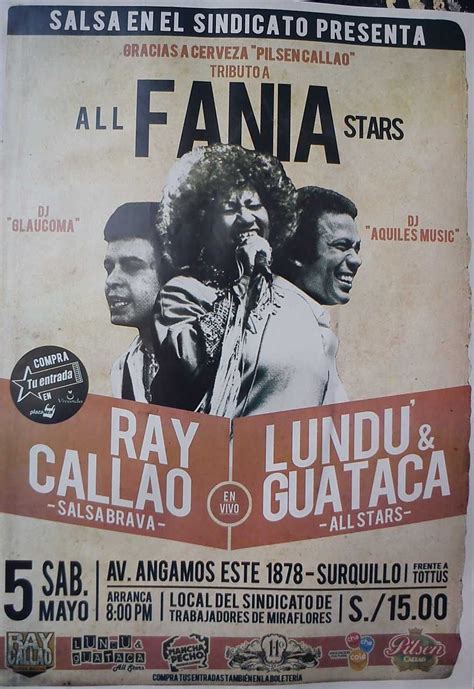 Salsa En El Sindicato All Fania Stars Lima Peru Salsaplakat