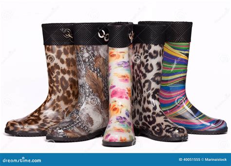 Colorful Rain Boots Stock Image Image Of Blue Autumn 40051555