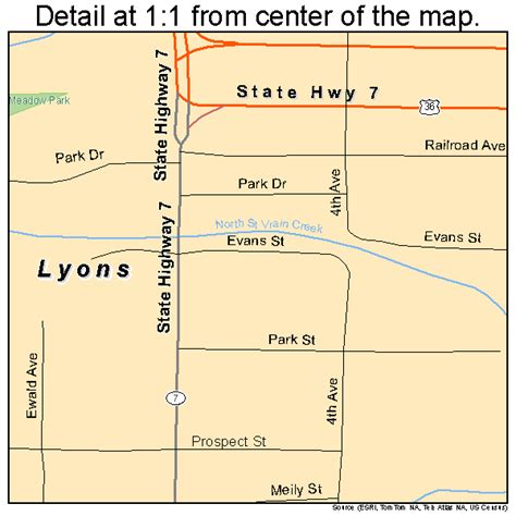 Lyons Colorado Street Map 0847070