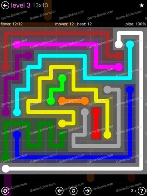 Level 3 provides three levels of entertainment, 3 different bars, and 3 different atmospheres! Flow 13x13 Mania Level 3 - Game Solver