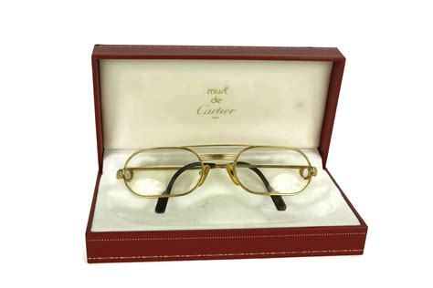 Vintage Cartier Glasses French Designer Gold Eyeglasses Frames In Must De Cartier Box Luxury