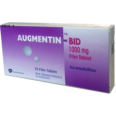 Augmentin Bid 1000 Mg 10 Tablet Prospektüsü