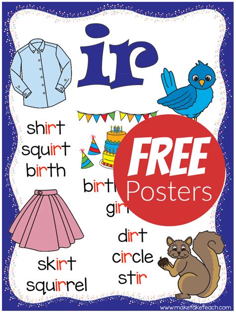 Free R Controlled Vowels Posters Make Take And Teach