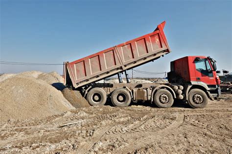 Truck Unloading Sand Stock Photo Image Of Construction 6488860
