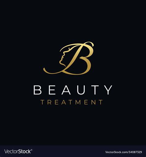 Letter B Beauty Face Logo Design Royalty Free Vector Image