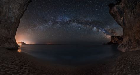 375x667 Resolution Landscape Photo Of Water And Starry Sky Landscape