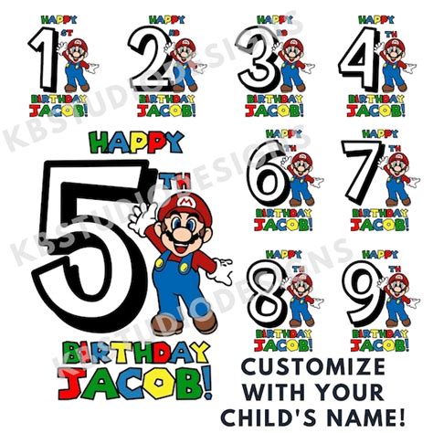 Birthday Boy Mario Bros Svg Super Mario Kids Birthday