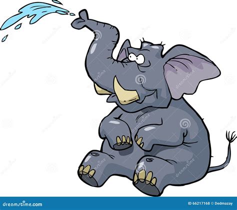 Elefante Que Arroja A Chorros El Agua Ilustraci N Del Vector Ilustraci N De Fauna Felicidad