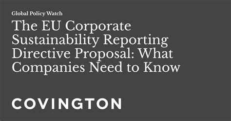 The Eu Corporate Sustainability Reporting Directive Proposal What
