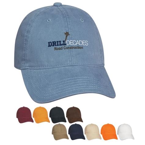 Custom 100 Brushed Washed Cotton Twill Cap 6 Panel Low Profile