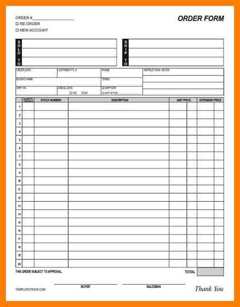 Printable Blank Work Order Template Printable Free Templates