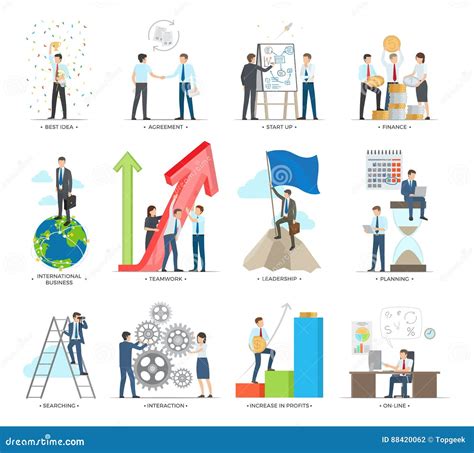 Successful Business Making Concept Vector Poster Stock Vector