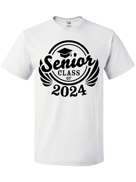 Inktastic Senior Class Of 2024 In Black With Graduation Cap T Shirt