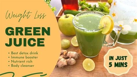 Green Juice Recipe 5 Mins Detox Green Juice Weight Loss Easy Way