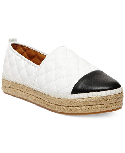 Lyst Steve Madden Womens Palamo Quilted Espadrille Flatform Flats In