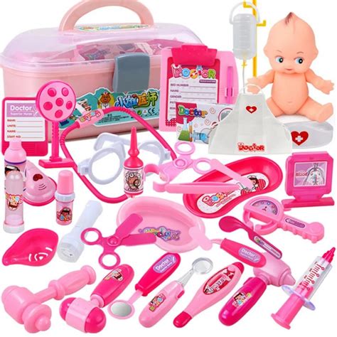 34 Pcsset Children Toys Doctor Kits Set Baby Suitcases Kit Medical