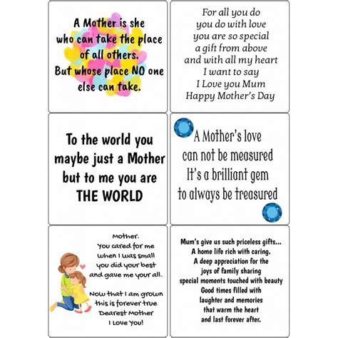 Here are 25 great mothers day messages to get you inspired! Peel Off Mothers Day Verses | Sticky Verses for Handmade Cards and Crafts