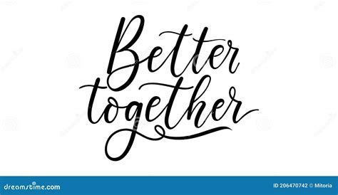 Better Together Vector Wording Design Lettering Romantic Love